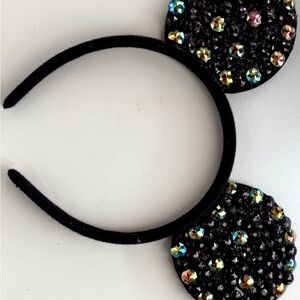 Black Headband with Colorful Rhinestones